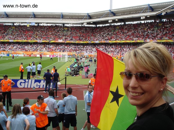 WM2006 Gruppenspiel in Nrnberg: Ghana - USA im Frankenstadion