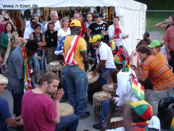 WM2006 Gruppenspiel in Nrnberg: Ghana - USA im Frankenstadion